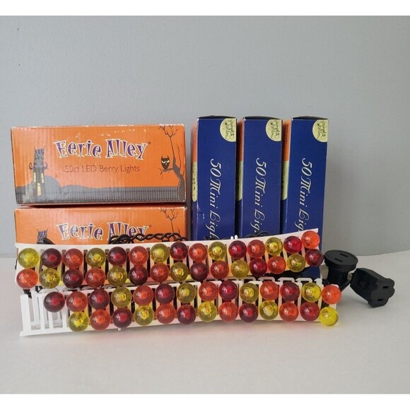 Eerie Alley Pumpkin Hollow Lot of 6 Boxes Of Halloween String Lights Decor - Picture 1 of 6